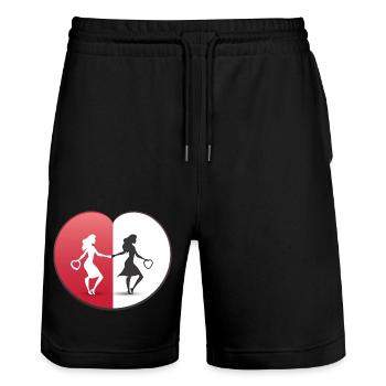 Best Friends - Stanley/Stella Unisex Bio Joggingshorts Trainer  - Schwarz - Vorne - Nik (191cm) & Marisol (170cm)