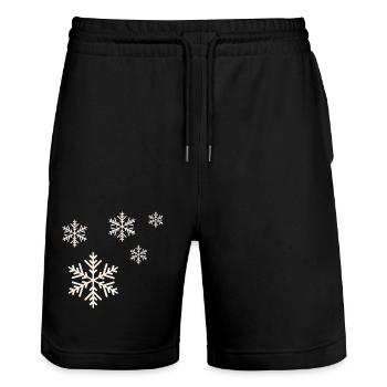 Weihnachten schnee - Stanley/Stella Unisex Bio Joggingshorts Trainer  - Schwarz - Vorne - Nik (191cm) & Marisol (170cm)