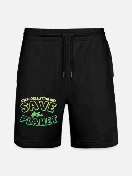 Environmental pollution - Stanley/Stella Trainer Unisex Organic Jogging Shorts - black