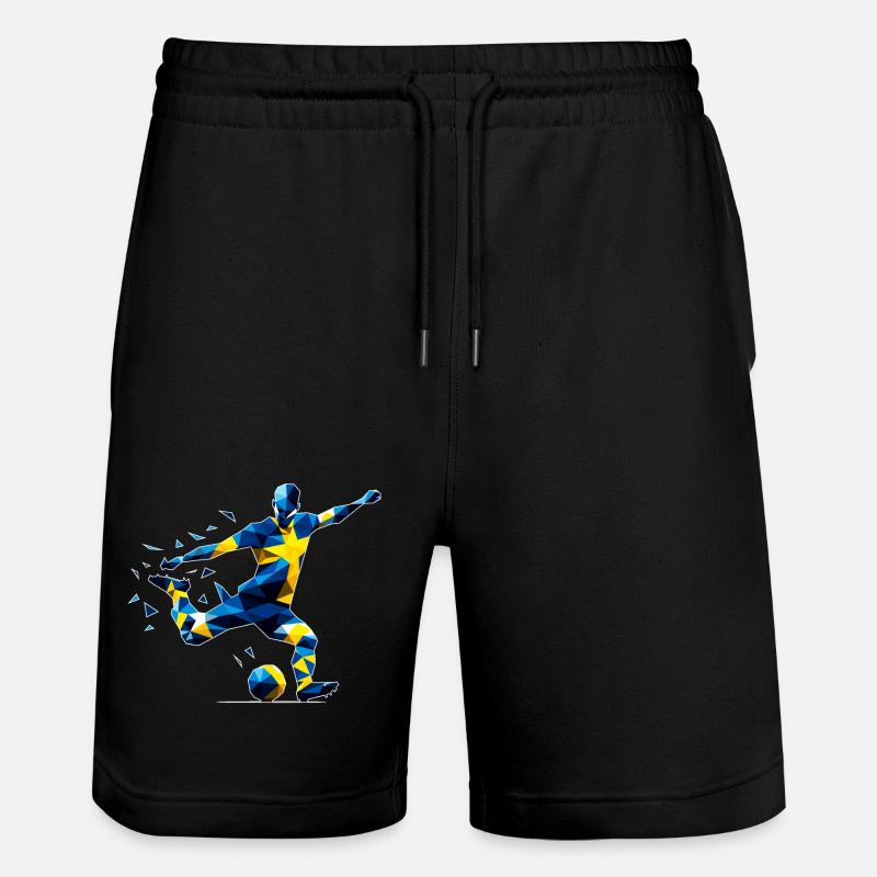 Fussball Schweden - Stanley/Stella Unisex Bio Joggingshorts Trainer  - Schwarz