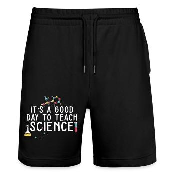 It's A Good Day Teach Science Teacher Science - Stanley/Stella Trainer Unisex Organic Jogging Shorts - black - Front - Nik (191cm) & Marisol (170cm)