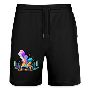 Quad & Off-Road - Stanley/Stella Trainer Unisex Organic Jogging Shorts - black - Front - Nik (191cm) & Marisol (170cm)