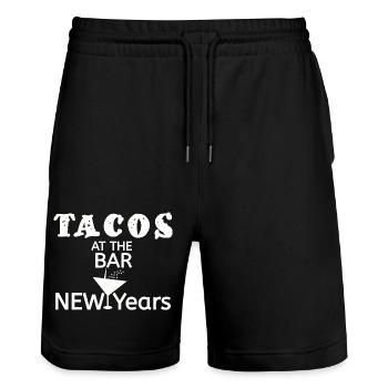 Tacos - Happy New Year - Stanley/Stella Trainer Unisex Organic Jogging Shorts - black - Front - Nik (191cm) & Marisol (170cm)