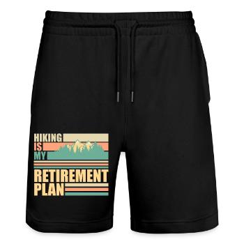 Hiking Is My Retirement Plan Mountains Hiking Saying - Stanley/Stella Trainer Unisex Organic Jogging Shorts - black - Front - Nik (191cm) & Marisol (170cm)