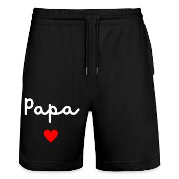 Daddy Heart - Stanley/Stella Trainer Unisex Organic Jogging Shorts - black - Front - Nik (191cm) & Marisol (170cm)