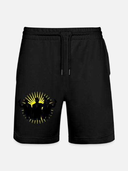 Drunk Party Booze Silhouette - Stanley/Stella Trainer Unisex Organic Jogging Shorts - black