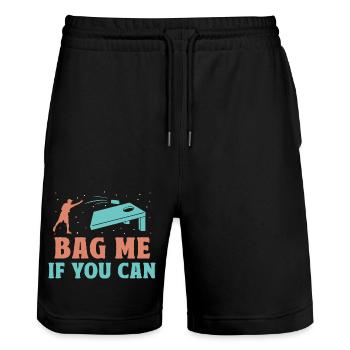 Cornhole Spieler Cornhole Sport Lustig Cornhole Be - Stanley/Stella Unisex Bio Joggingshorts Trainer  - Schwarz - Vorne - Nik (191cm) & Marisol (170cm)