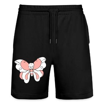 Papillon coloré > Graphique vectoriel - Short de jogging bio TRAINER Stanley/Stella unisexe - noir - Devant - Nik (191cm) & Marisol (170cm)