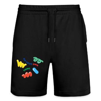 Do Your Own Thing - Mach dein eigenes Ding - Stanley/Stella Unisex Bio Joggingshorts Trainer  - Schwarz - Vorne - Nik (191cm) & Marisol (170cm)