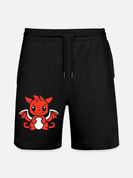 Baby-Drache - Stanley/Stella Unisex Bio Joggingshorts Trainer  - Schwarz