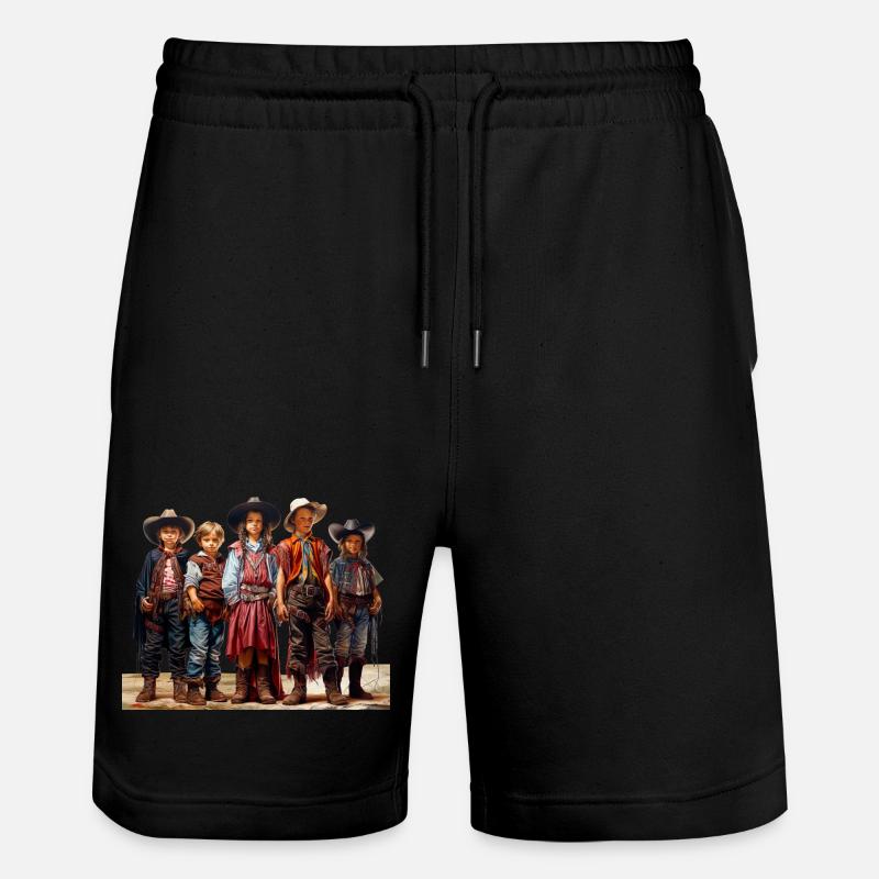 Cowboy oder Sheriff Faschingsverkleidung - Stanley/Stella Unisex Bio Joggingshorts Trainer  - Schwarz