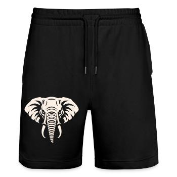 Elefant - Stanley/Stella Unisex Bio Joggingshorts Trainer  - Schwarz - Vorne - Nik (191cm) & Marisol (170cm)
