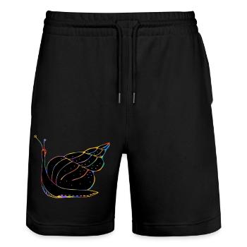 Snail - Stanley/Stella Trainer Unisex Organic Jogging Shorts - black - Front - Nik (191cm) & Marisol (170cm)