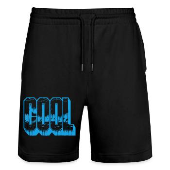 Das WORT "COOL" - Stanley/Stella Unisex Bio Joggingshorts Trainer  - Schwarz - Vorne - Nik (191cm) & Marisol (170cm)