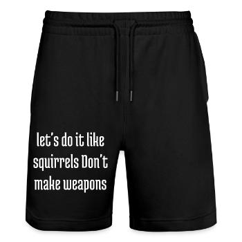 funny quote peace for paris quote joke anti war - Stanley/Stella Trainer Unisex Organic Jogging Shorts - black - Front - Nik (191cm) & Marisol (170cm)