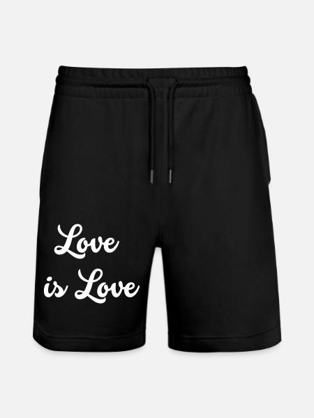 Love is Love - Stanley/Stella Trainer Unisex Organic Jogging Shorts - black
