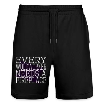 Axes Funny Carpenter Cabinetmaker Lumber - Stanley/Stella Trainer Unisex Organic Jogging Shorts - black - Front - Nik (191cm) & Marisol (170cm)