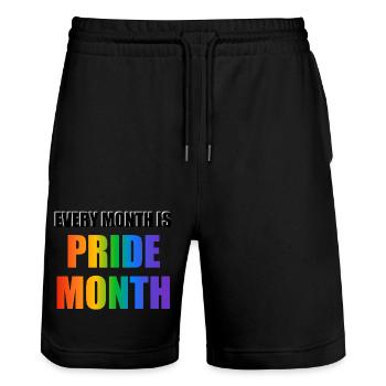 Jeder Monat ist Pride Month - Stanley/Stella Unisex Bio Joggingshorts Trainer  - Schwarz - Vorne - Nik (191cm) & Marisol (170cm)