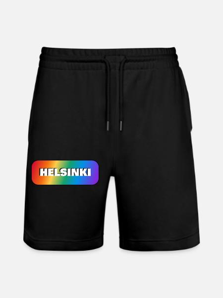 Helsinki Finland Gay Pride - Stanley/Stella Trainer Unisex Organic Jogging Shorts - black
