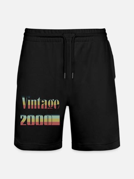 2000 Birthday 2000 Born In 2000 Birthday - Stanley/Stella Trainer Unisex Organic Jogging Shorts - black