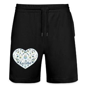 Das Herz von Kaszebe - Stanley/Stella Unisex Bio Joggingshorts Trainer  - Schwarz - Vorne - Nik (191cm) & Marisol (170cm)