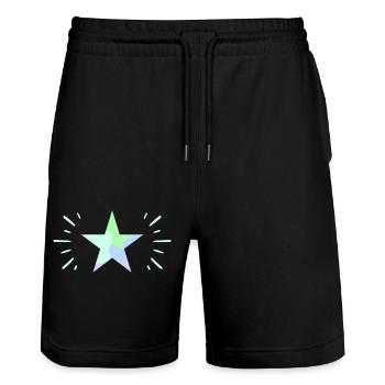 Pastellfarbener Leuchtender Stern - ApriNoeScor - Stanley/Stella Unisex Bio Joggingshorts Trainer  - Schwarz - Vorne - Nik (191cm) & Marisol (170cm)
