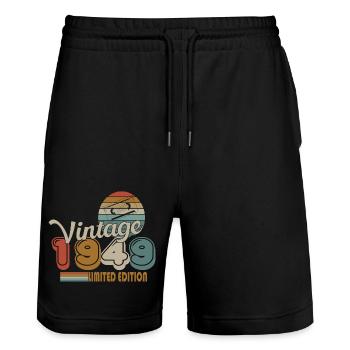 1949 - Stanley/Stella Unisex Bio Joggingshorts Trainer  - Schwarz - Vorne - Nik (191cm) & Marisol (170cm)