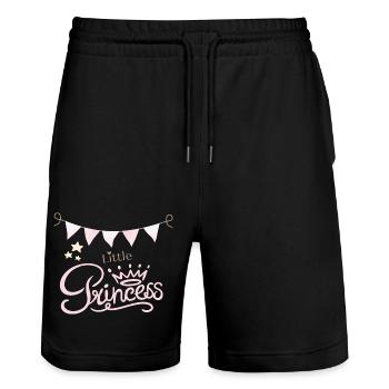 Little Princess - Stanley/Stella Unisex Bio Joggingshorts Trainer  - Schwarz - Vorne - Nik (191cm) & Marisol (170cm)