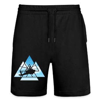 Pilote d’hélicoptère Hélicoptère Triangle - Short de jogging bio TRAINER Stanley/Stella unisexe - noir - Devant - Nik (191cm) & Marisol (170cm)