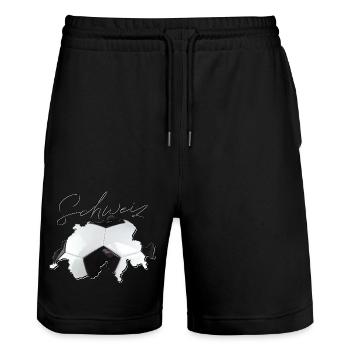 Map of Switzerland – Real Football EN - Stanley/Stella Trainer Unisex Organic Jogging Shorts - black - Front - Nik (191cm) & Marisol (170cm)