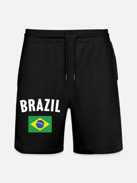 Brazil Flag - Stanley/Stella Trainer Unisex Organic Jogging Shorts - black