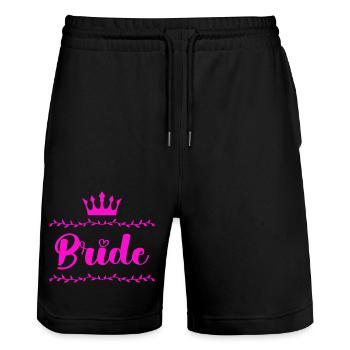 mariée - Short de jogging bio TRAINER Stanley/Stella unisexe - noir - Devant - Nik (191cm) & Marisol (170cm)