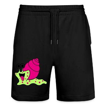 Escargot Drôle - Short de jogging bio TRAINER Stanley/Stella unisexe - noir - Devant - Nik (191cm) & Marisol (170cm)