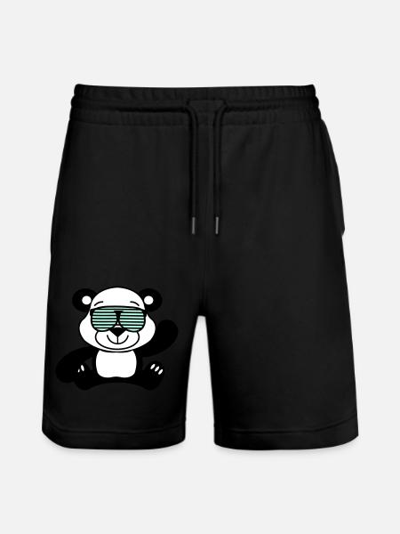 Panda Bear Cool - Stanley/Stella Trainer Unisex Organic Jogging Shorts - black