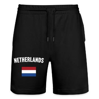 Drapeau néerlandais - Short de jogging bio TRAINER Stanley/Stella unisexe - noir - Devant - Nik (191cm) & Marisol (170cm)