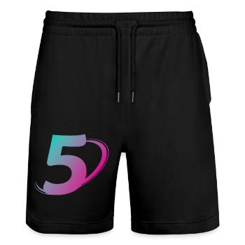 Numéro 5 multicolore - Short de jogging bio TRAINER Stanley/Stella unisexe - noir - Devant - Nik (191cm) & Marisol (170cm)
