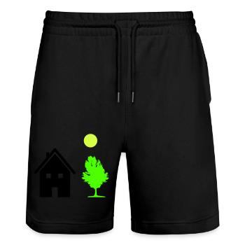 Arbre de maison - Short de jogging bio TRAINER Stanley/Stella unisexe - noir - Devant - Nik (191cm) & Marisol (170cm)