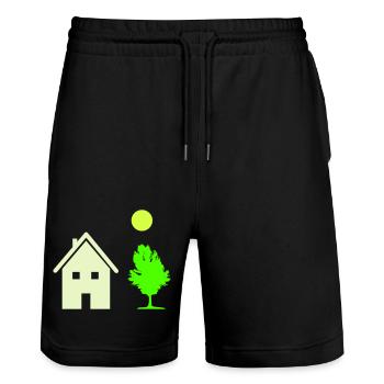 Arbre de maison - Short de jogging bio TRAINER Stanley/Stella unisexe - noir - Devant - Nik (191cm) & Marisol (170cm)