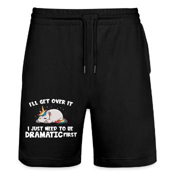 I Just Need To Be Dramatic first - Stanley/Stella Trainer Unisex Organic Jogging Shorts - black - Front - Nik (191cm) & Marisol (170cm)