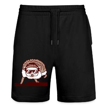 Süßer DJ Igel Cooles Musik Party Tier Club Spaß - Stanley/Stella Unisex Bio Joggingshorts Trainer  - Schwarz - Vorne - Nik (191cm) & Marisol (170cm)