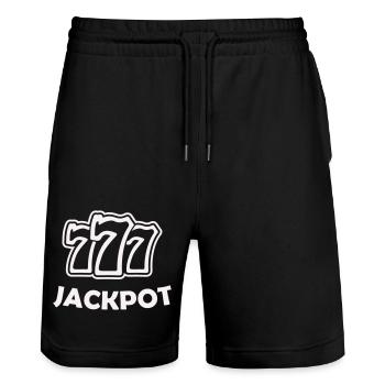 777 - Stanley/Stella Trainer Unisex Organic Jogging Shorts - black - Front - Nik (191cm) & Marisol (170cm)
