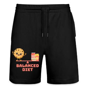 balanced cookie fastfood Diet - Stanley/Stella Unisex Bio Joggingshorts Trainer  - Schwarz - Vorne - Nik (191cm) & Marisol (170cm)
