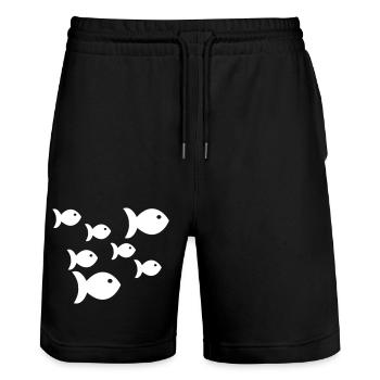 Poissons - Short de jogging bio TRAINER Stanley/Stella unisexe - noir - Devant - Nik (191cm) & Marisol (170cm)