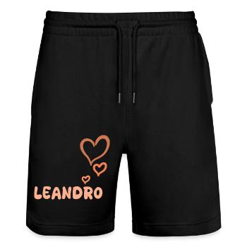 Leandro - Short de jogging bio TRAINER Stanley/Stella unisexe - noir - Devant - Nik (191cm) & Marisol (170cm)