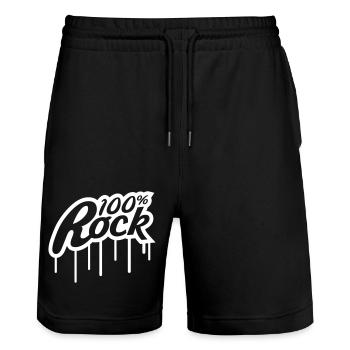 100% Percent Musique Rock Timbre Graffiti Drops - Short de jogging bio TRAINER Stanley/Stella unisexe - noir - Devant - Nik (191cm) & Marisol (170cm)