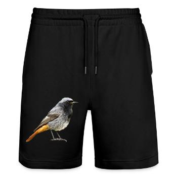 Redtail Robin - Stanley/Stella Trainer Unisex Organic Jogging Shorts - black - Front - Nik (191cm) & Marisol (170cm)