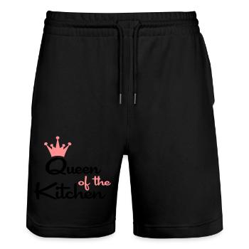 T-shirts for women who like to cook - Stanley/Stella Trainer Unisex Organic Jogging Shorts - black - Front - Nik (191cm) & Marisol (170cm)