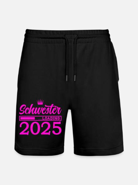 schwester 2025 loading - Stanley/Stella Unisex Bio Joggingshorts Trainer - Schwarz