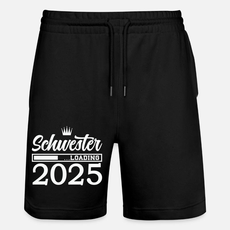 Schwester 2025 Loading - Stanley/Stella Unisex Bio Joggingshorts Trainer  - Schwarz