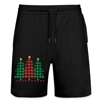 Christmas Tree Christmas Tree Christmas - Stanley/Stella Trainer Unisex Organic Jogging Shorts - black - Front - Nik (191cm) & Marisol (170cm)